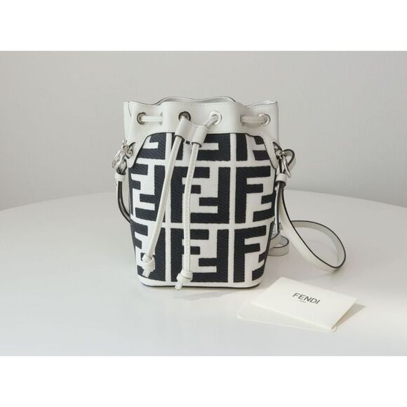Fendi Other - Montrezzo Ff Embroidered Canvas Mini Bag White